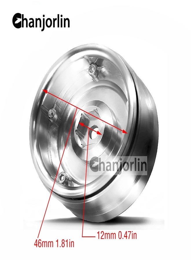 Chanjorlin 1.9 RC Beadlock Wheels Rims 12mm Hex Aluminum Alloy 1/10 Mud Crawler Tires Hubs for 1:10 Rock Crawler Car Axial SCX10 90046 Tamiya CC01 RR10 RC4WD Redcat Gen8 Traxxas TRX4 4PCS (Silvery) - Image 3